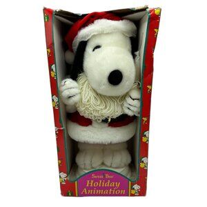 New Vtg 1997 Santas Best Snoopy Claus Holiday Animated Motionette Display Figure